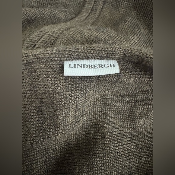 NWOT Men’s Lindbergh Nyle Merino Soft Wool Zip Slim Fit Spring Cardigan in Brown - Picture 4 of 9